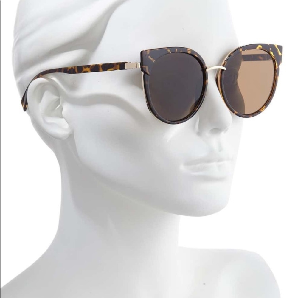 BP. 54mm round cat-eye sunglasses -brown/women